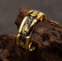 Men's 8mm Tungsten Gold Leaf Flakes & Crushed Meteorite Comfort-Fit Wedding Band